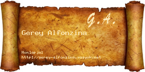 Gerey Alfonzina névjegykártya